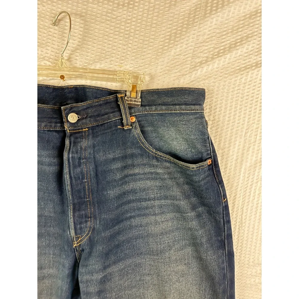 Levis 501 Original Fit Mens Dark Wash Straight Leg Button Fly Jeans 40x30